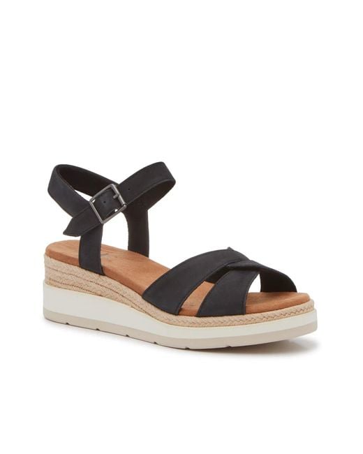 TOMS Women's Black Margot Espadrille Wedge Sandal