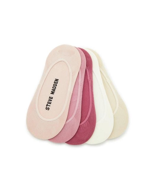 Steve Madden Pink Microfiber Low Cut No Show Liners 5 Pack