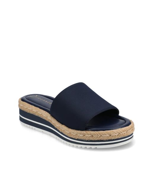 Journee Collection Blue Rosey Slide Sandal