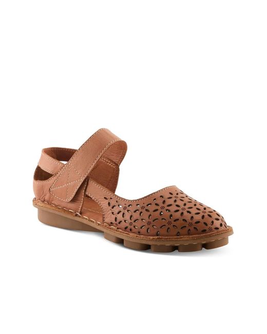 Spring Step Brown Alberty Flat
