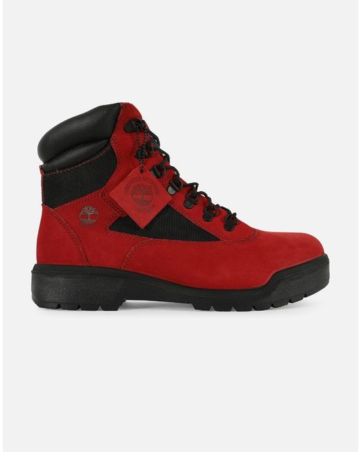 red timberland field boots