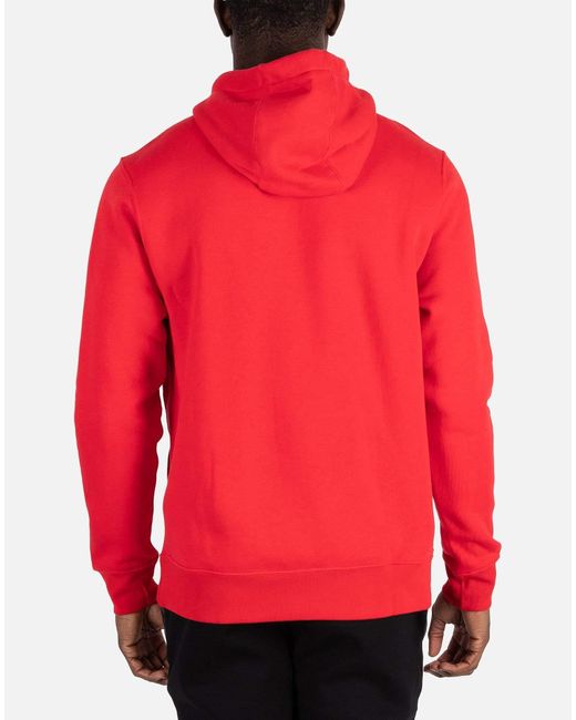 Nike Cotton Nsw Club Hoodie Pullover in Red for Men - Lyst
