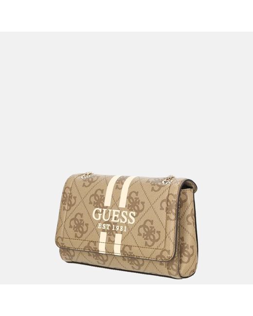 Guess Noelle Ii Crossbody Tas Latte Logo in het Natural