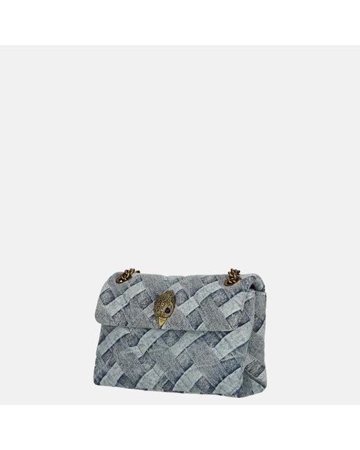 Kurt Geiger Mini Kensington Soft Bag Crossbody Tas Denim in het Gray