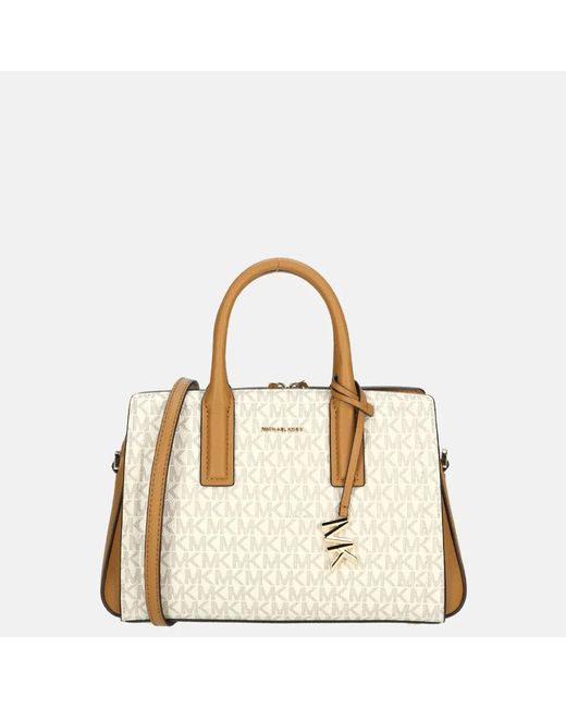 Michael Kors Laila Handtas S Vanilla/acorn in het Metallic