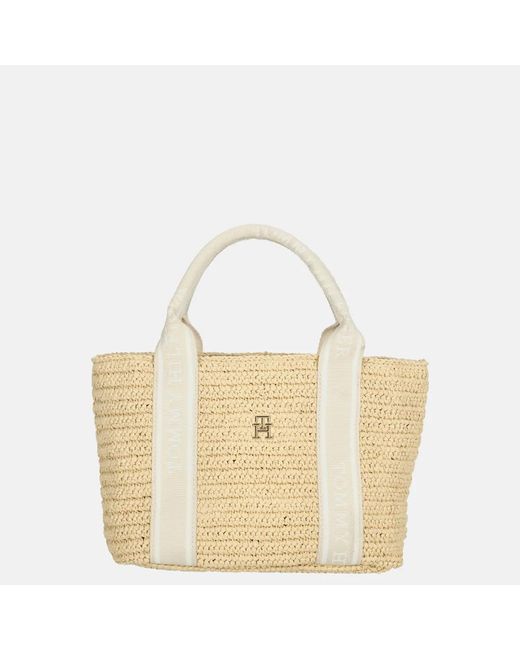 Tommy Hilfiger Riet Spring Logotape Handtas Mini in het Metallic