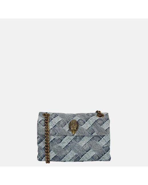 Kurt Geiger Mini Kensington Soft Bag Crossbody Tas Denim in het Gray