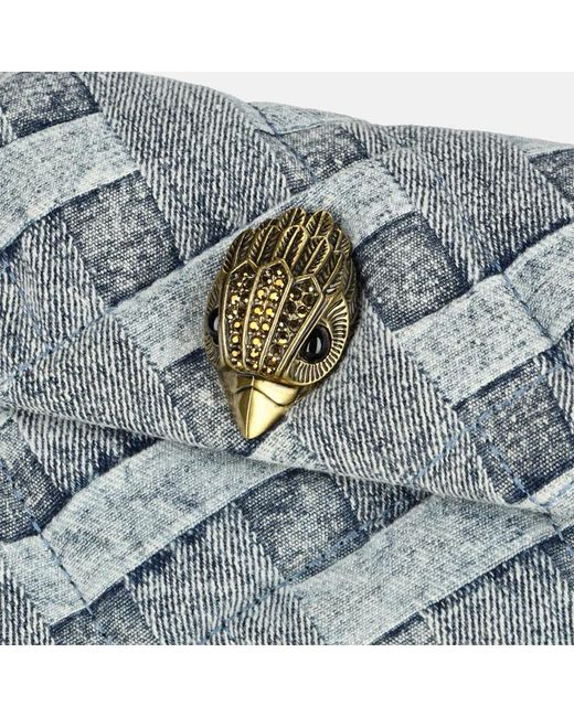 Kurt Geiger Mini Kensington Soft Bag Crossbody Tas Denim in het Gray