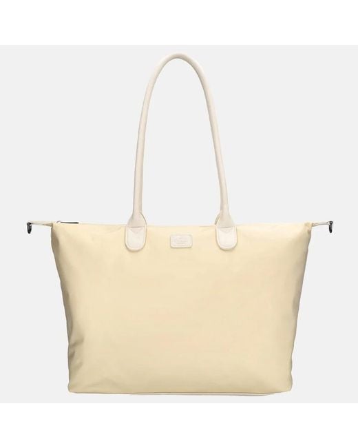 Charm London Buckingham Mono Shopper Met 15.6 Inch Laptopvak L Creme in het Natural