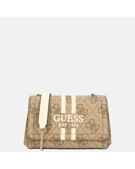 Guess Noelle Ii Crossbody Tas Latte Logo in het Natural