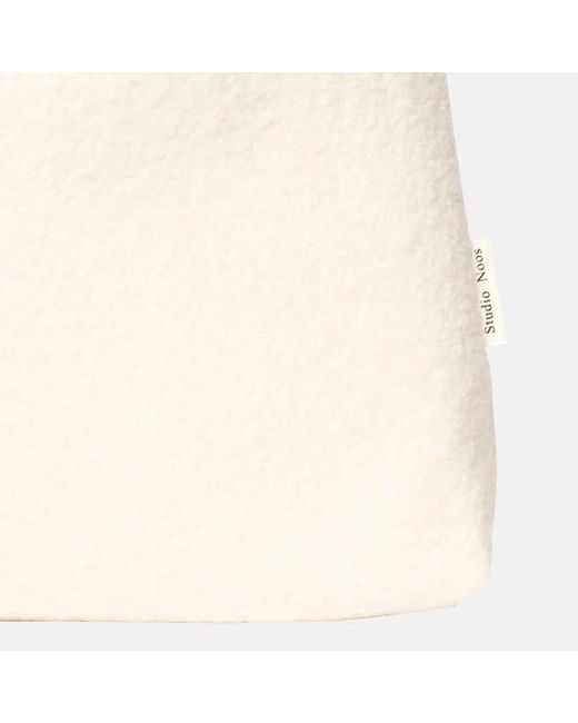 Studio Noos Wool Mom-bag Shopper Off White in het Natural