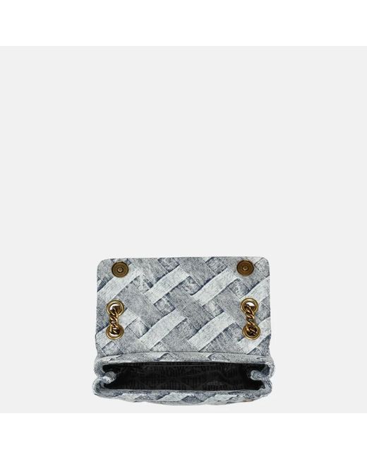 Kurt Geiger Mini Kensington Soft Bag Crossbody Tas Denim in het Gray