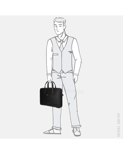 Tommy Hilfiger Central Slim Laptoptas 16 Inch Black voor heren