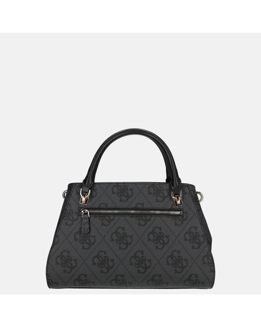 Guess Noelle Ii Luxury Satchel Handtas Coal Logo in het Black