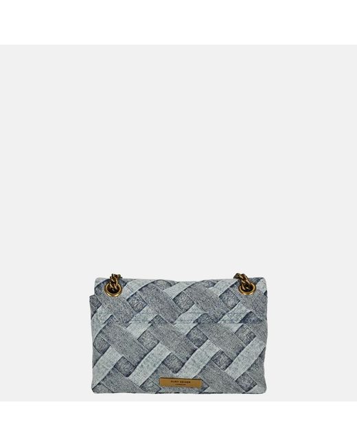 Kurt Geiger Mini Kensington Soft Bag Crossbody Tas Denim in het Gray