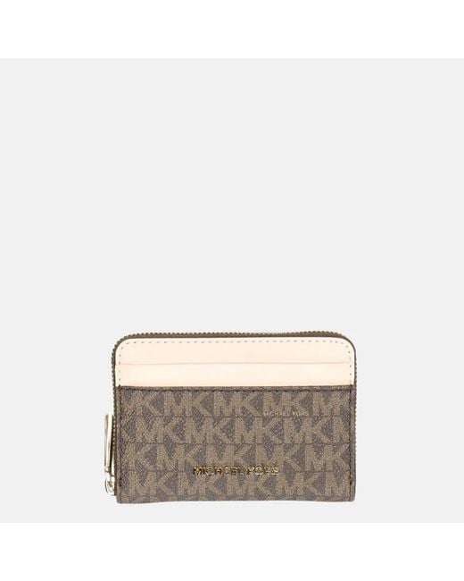 Michael Kors Jet Set Portemonnee S Brown/softpink