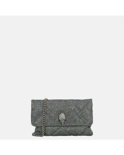 Kurt Geiger Kensington Soft Clutch Gunmetal in het Metallic Lyst
