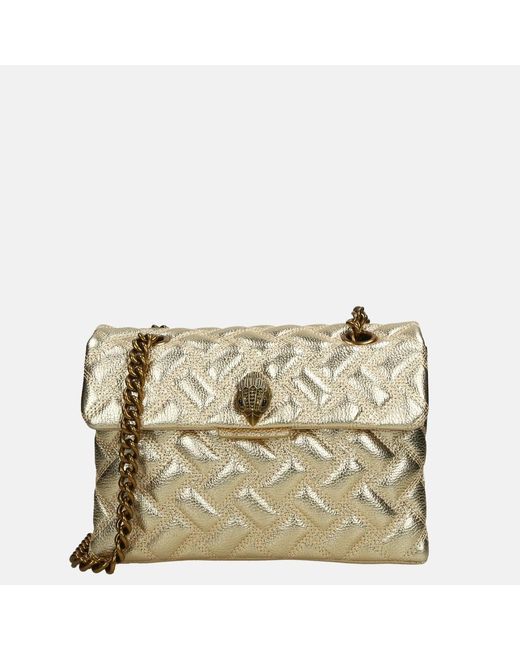 Kurt Geiger Denim Kensington Schoudertas Drencht Gold in het Metallic