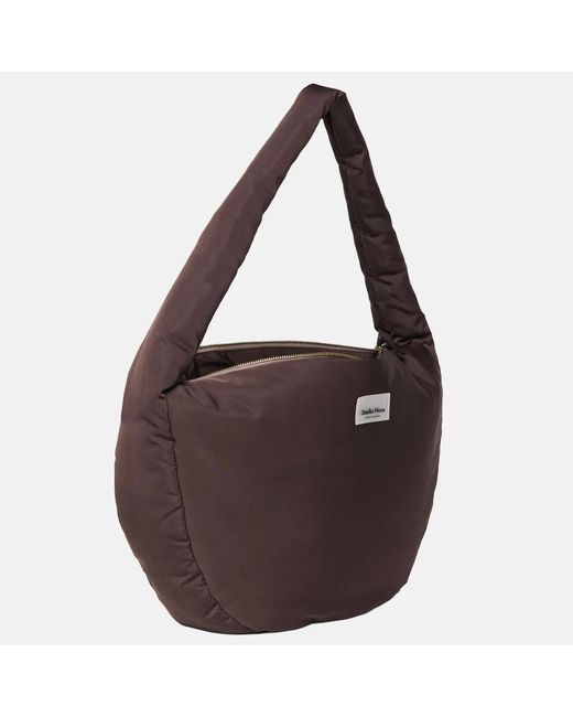Studio Noos Puffy Crossbody Tas Brown in het Purple