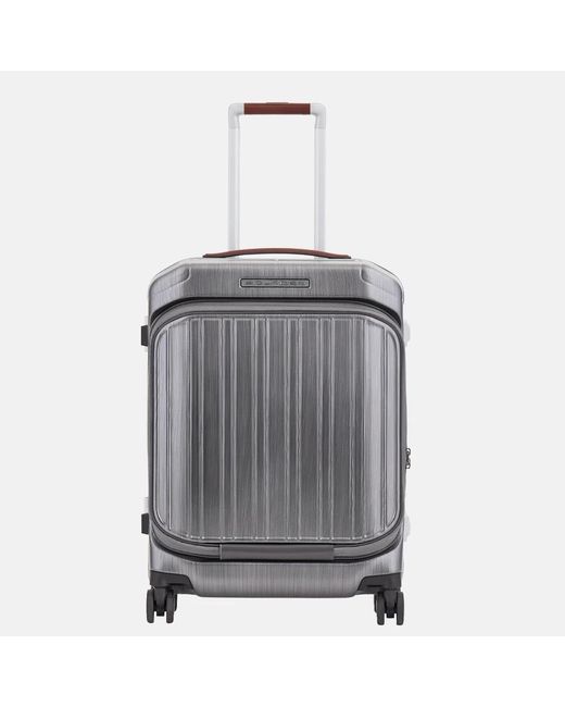 Piquadro Handbagage Koffer Met Voorvak 55 Cm Ncu Nero in het Gray
