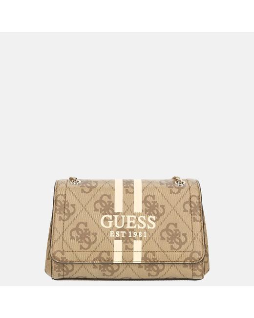Guess Noelle Ii Crossbody Tas Latte Logo in het Natural