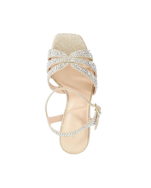 Dune Pink Mayven Jewel Embellished Block Heel Sandals