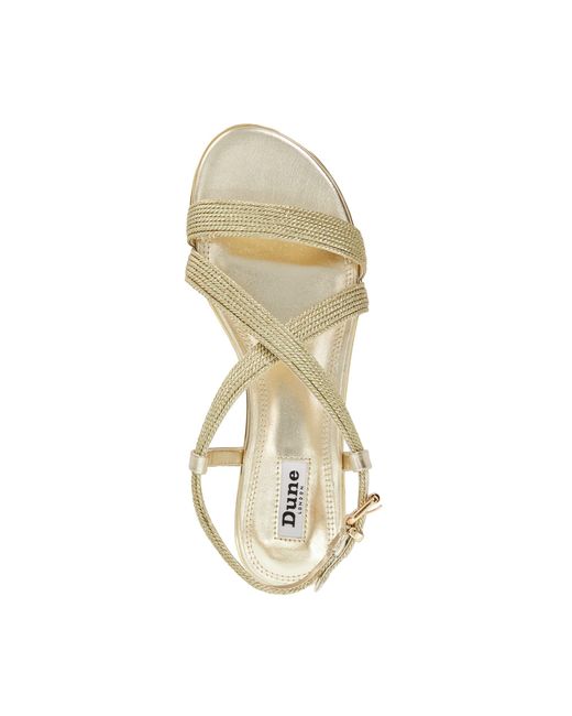 Dune Natural Lope Metallic Flat Sandals
