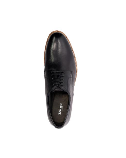 Dune Black Wf Stanleyy Natural Wood Sole Gibson Shoes for men