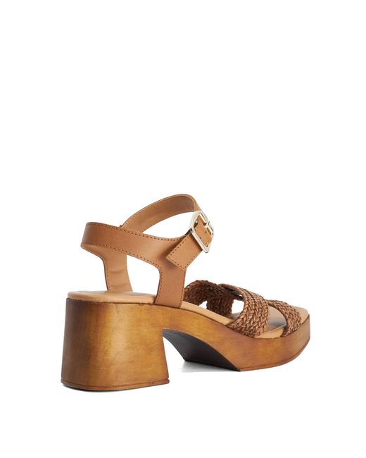 Dune Brown Janko Platform Sandals