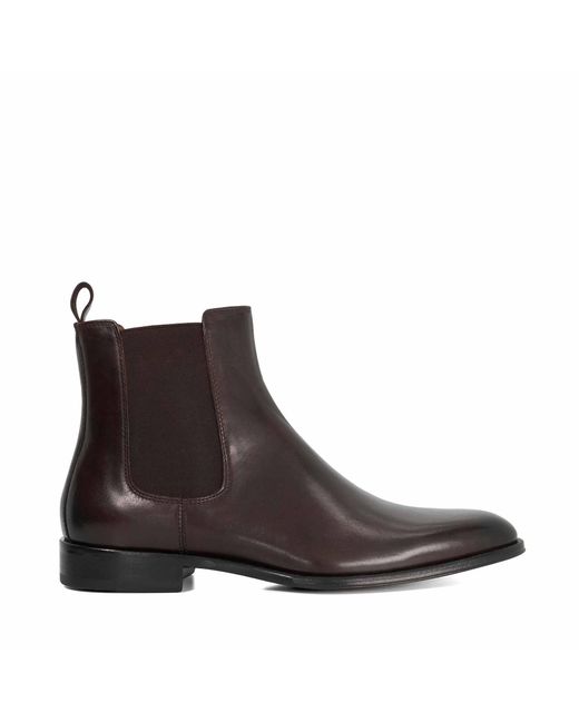 Dune Brown Manson Premium Leather Chelsea Boots for men