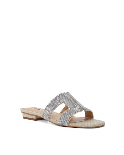 Dune Metallic Loupe Smart Slider Sandals