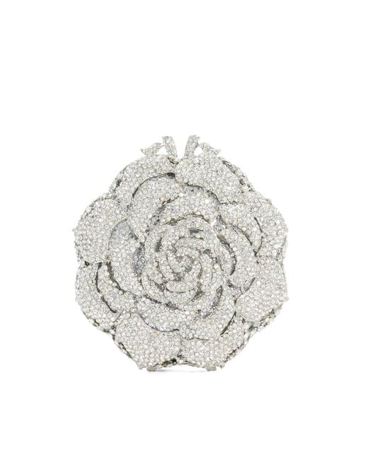 Dune White Bling Floral Diamante Embellished Clutch