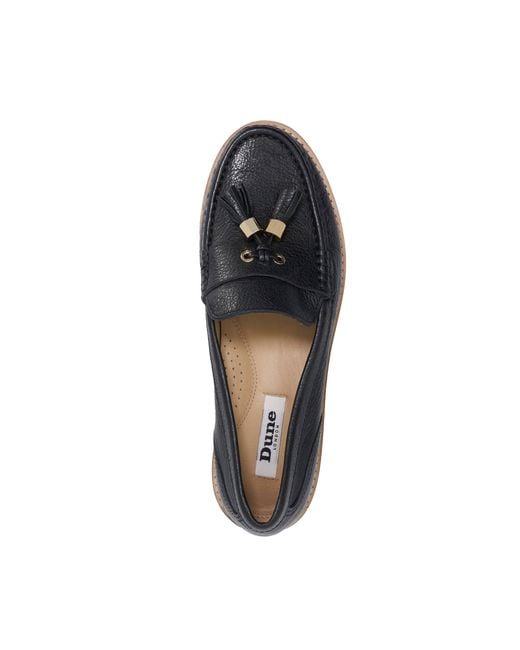 Dune Black Wf Gwen Wide Fit Casual Tassel Trim Loafers