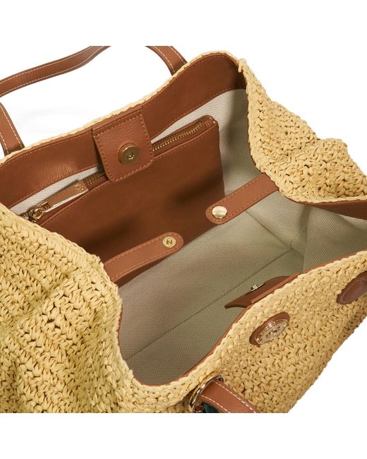 Dune Metallic Devotedly Raffia Double Grab Handle Tote Bag