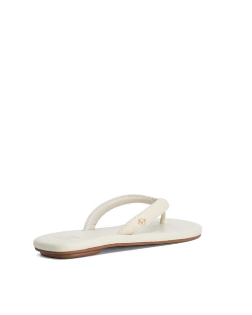 Dune White Levana Suede Toe Post Flat Flip Flop Sandals