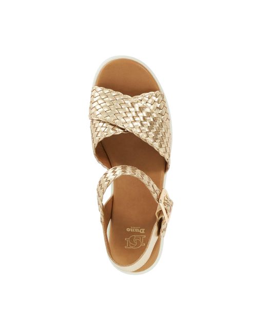 Dune Metallic Kinleys Braided Leather Wedge Sandals