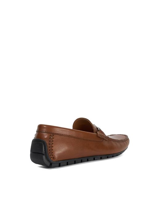 Dune Brown Brackon Snaffle Trim Suede Loafers for men