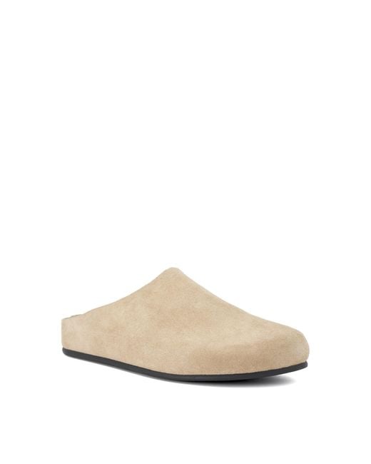 Dune Natural Galinna Suede Slip-On Mules