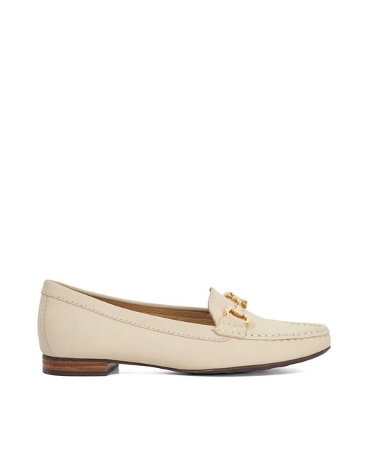 Dune Natural Glenniee Suede Snaffle Trim Loafers