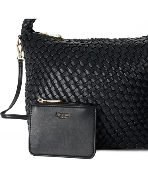 Dune Black Deliberate M Woven Shoulder Bag