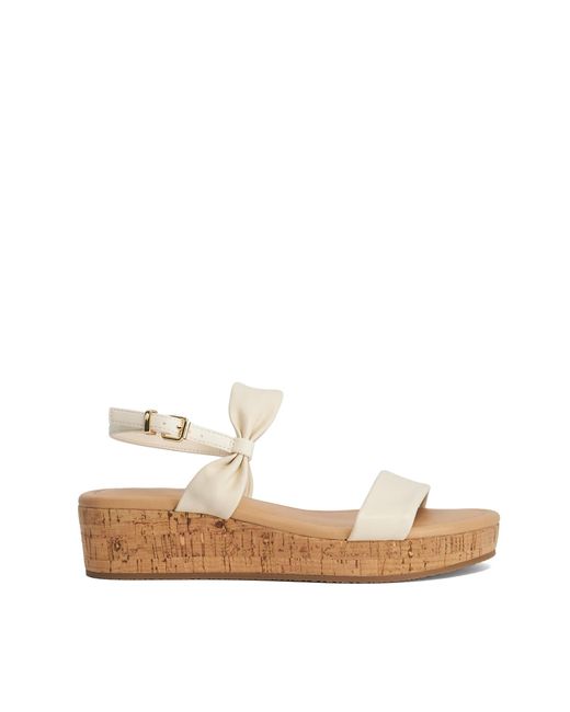 Dune Natural Laliz Leather Flatform Sandal
