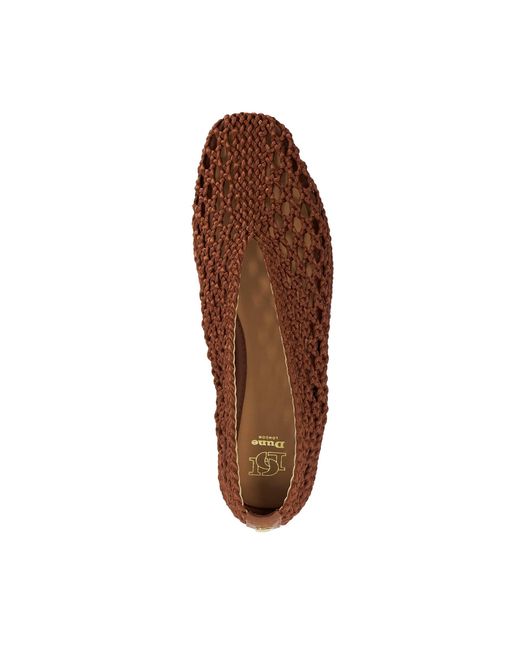 Dune Brown Harleyn Knitted Ballet Flats