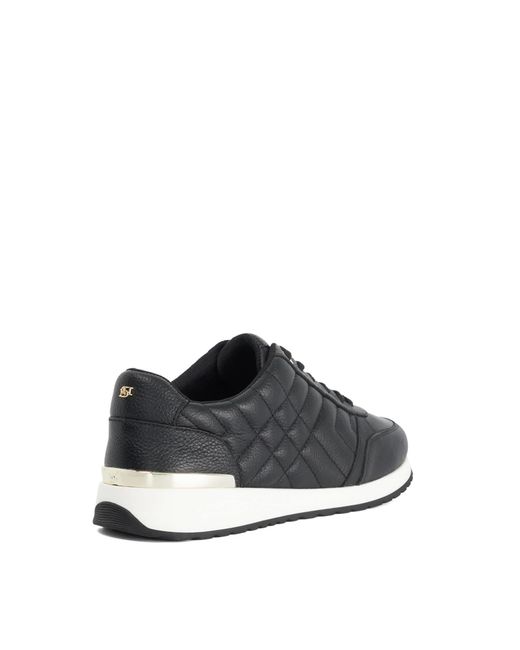 Dune Blue Evelie Quilted Low-Top Trainers