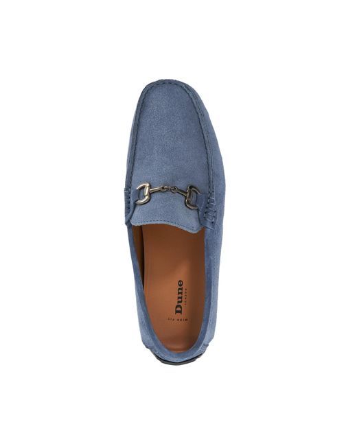 Dune Blue Brackon Wf Suede Snaffle Trim Moccasins for men