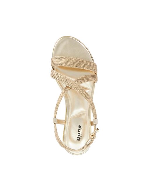 Dune Natural Lope Metallic Flat Sandals