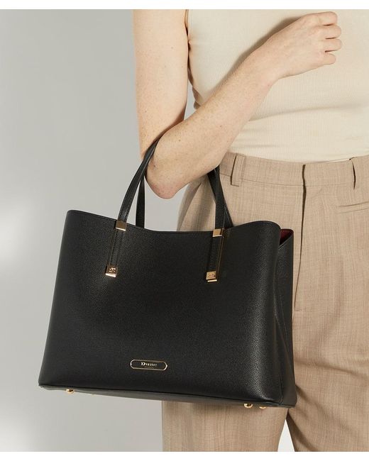 Dune Black Dorry Branded Hardware Tote Bag
