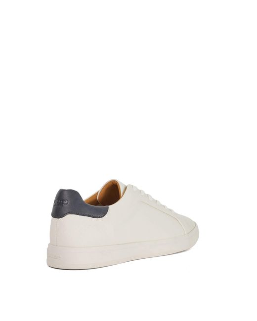 Dune White Traces Lace-Up Trainers for men