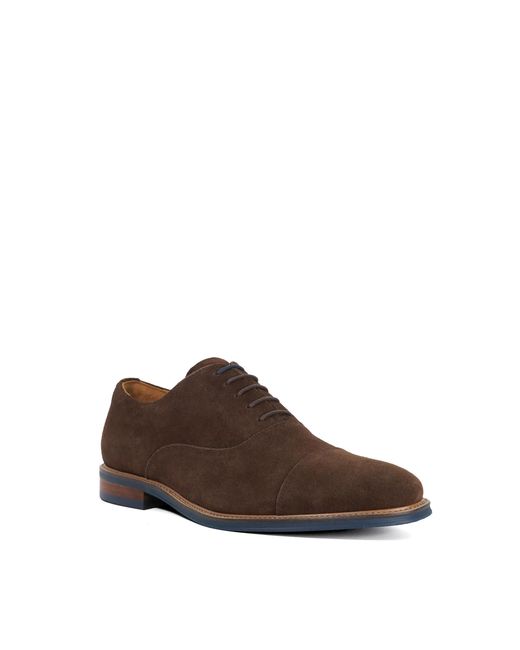 Dune Brown Stanlakes Leather Lace-Up Oxford Shoes for men