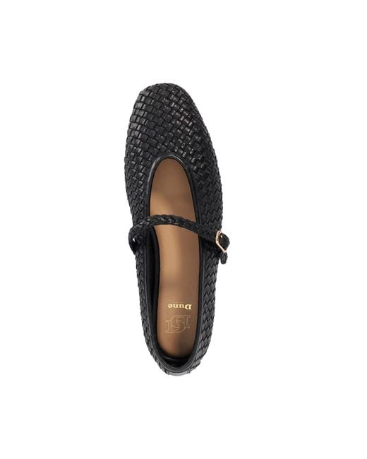 Dune Black Wf Headliner Woven Mary Jane Flats