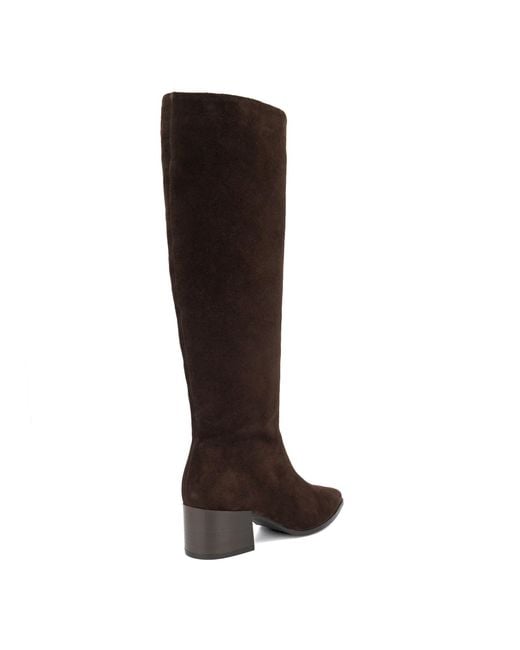 Dune Brown Tautly Heeled Knee-High Boots
